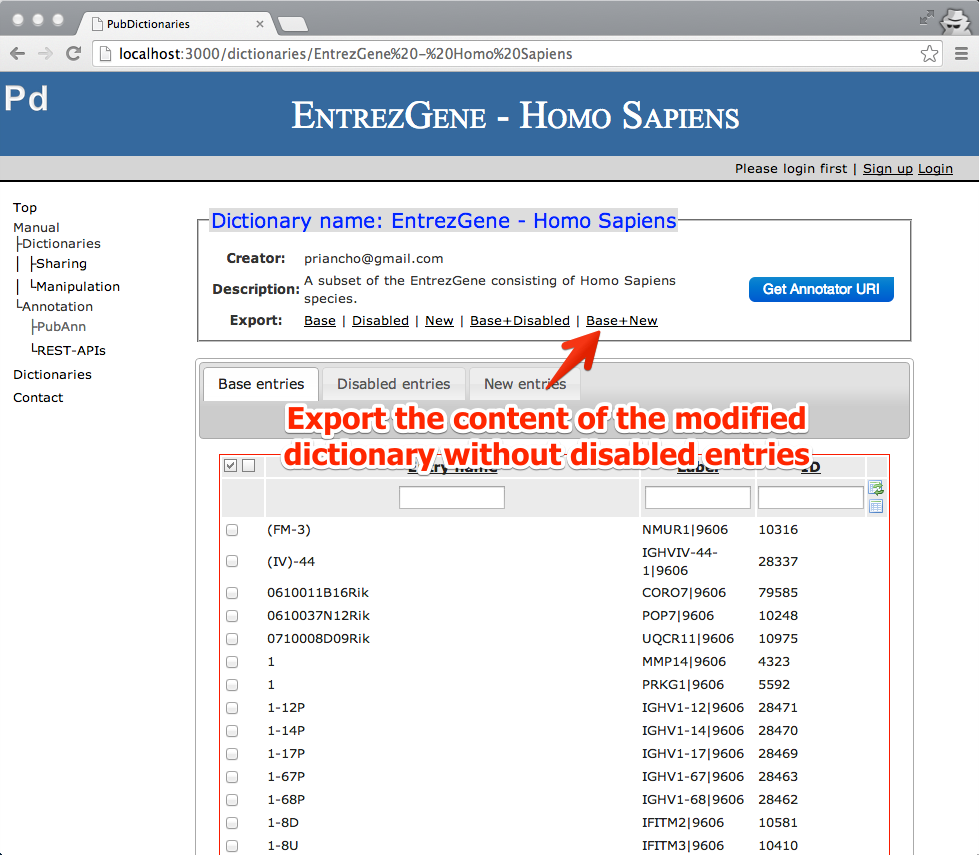 03 - Export the modified dictionary without disabled entries.